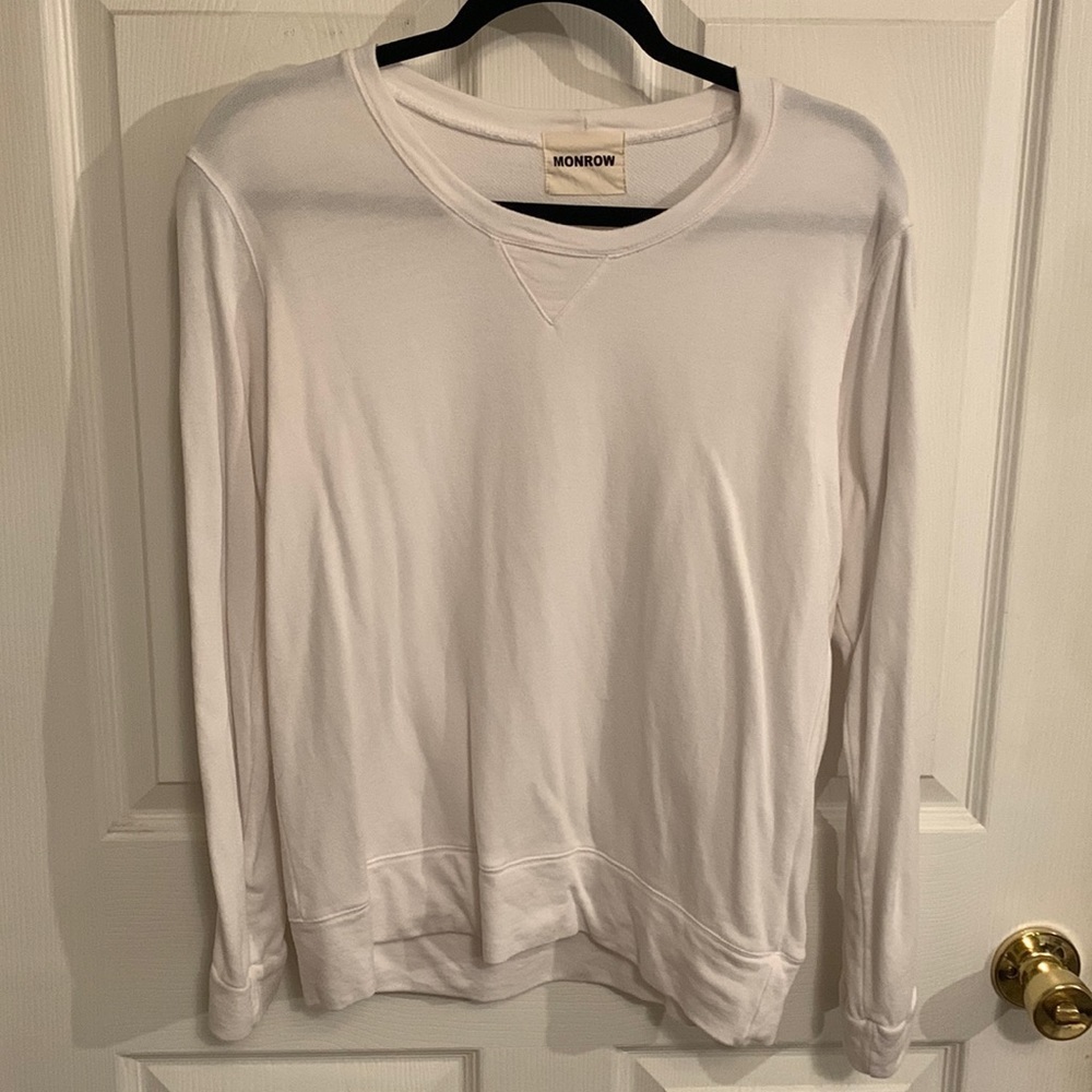 Monrow Boyfriends Women’s Pullover Sweatshirt With Snap Buttons on Sleeves